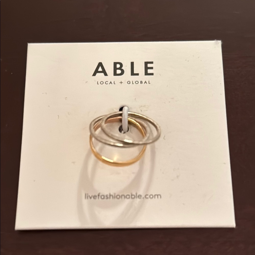 ABLE Women's Gold and Silver Ring Set